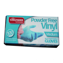 100pk Powdered Free Blue Vinyl Handschuh